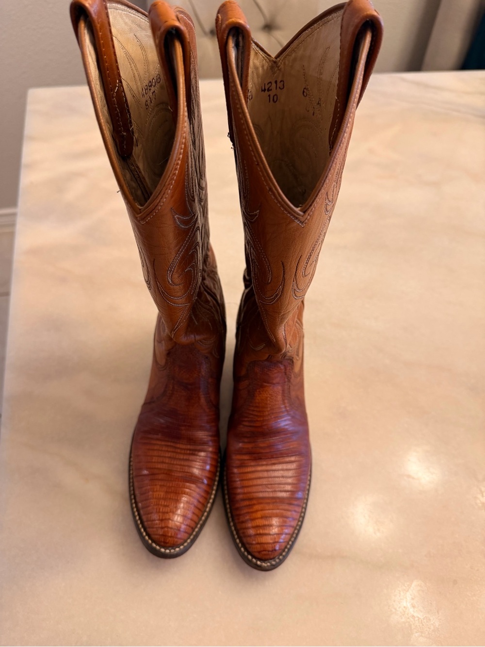 Dan Post Women’s Brown Lizard Western Boots 6A, 6.5